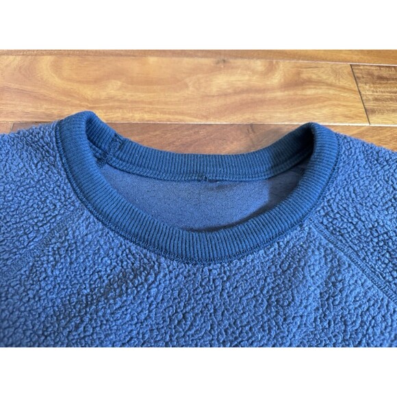 Vtg Patagonia Men's Fleece Pullover Sweatshirt Navy Blue Gorpcore Hiking Camping - Picture 5 of 10